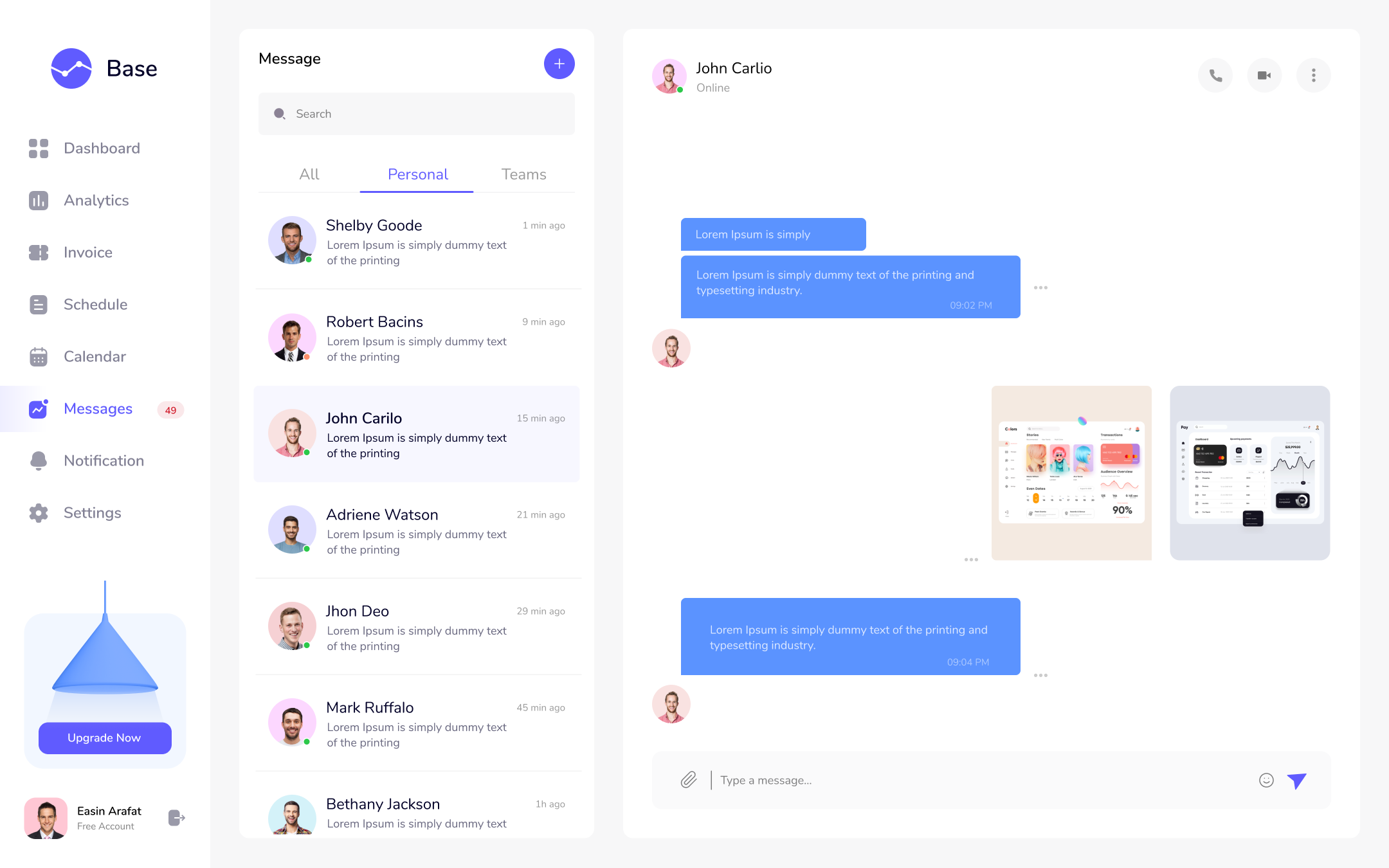 SaaS Dashboard hero screenshot